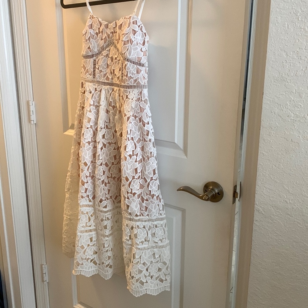 White midi dress